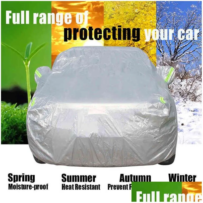 full car cover anti-uv outdoor indoor sun shade rain snow dust resistant cover for peugeot 208 hatchback h220425