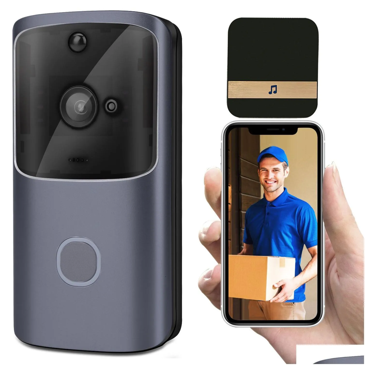 wireless video doorbell camera smart home 720p hd wifi phone door bell camera security visual intercom ir night vision monitor