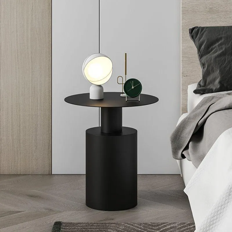 wind bedside table installation of small round table bedroom bedside cabinet shelf iron edge table