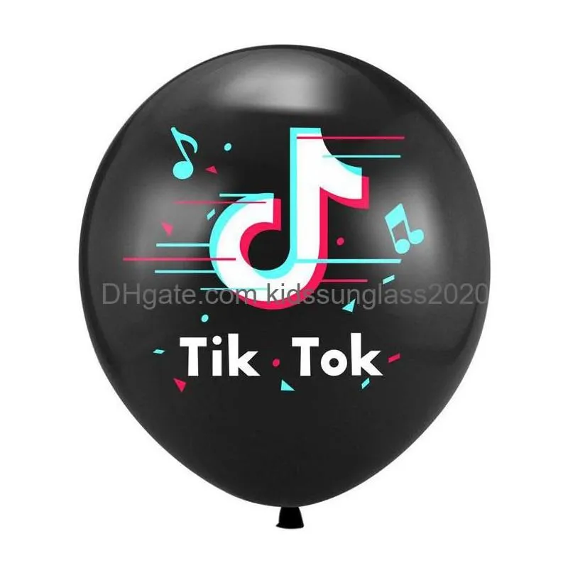 balloon wholesale 12 inch tiktok 100 pieces/lot decorative balloons tik tok video decorations drop delivery toys gifts novelty gag