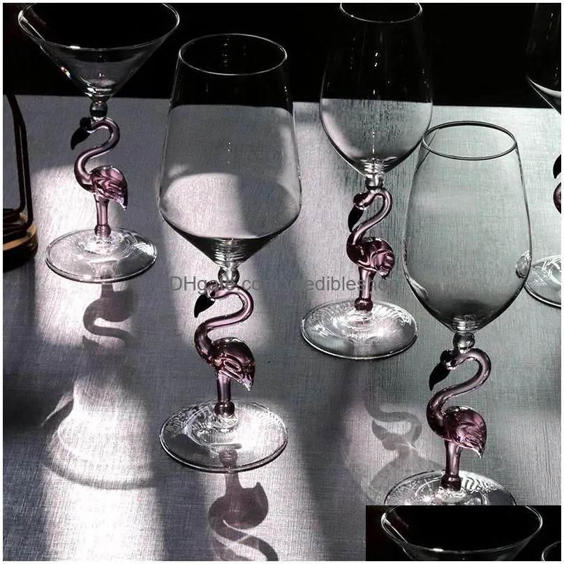 glasses creative flamingo wine glass cup bordeaux cocktail champagn goblet party bar drinkware wedding gifts home drink ware glasses