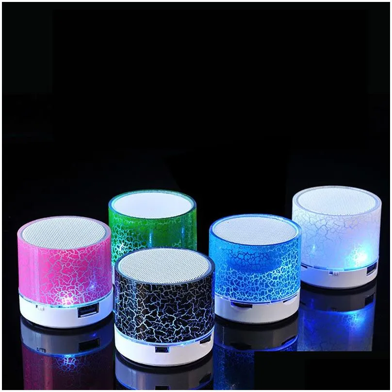 mini portable bluetooth speaker wireless speakers car audio dazzling crack 7 led lights subwoofer for pc laptop mp3 travel outdoors home