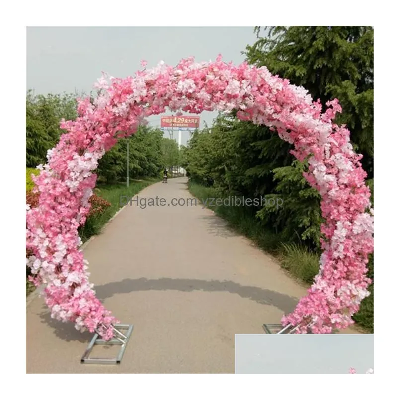  cherry blossomiron round stand lucky door full diy wedding window party decor artificial flower cherry blossom arch shelf8249889