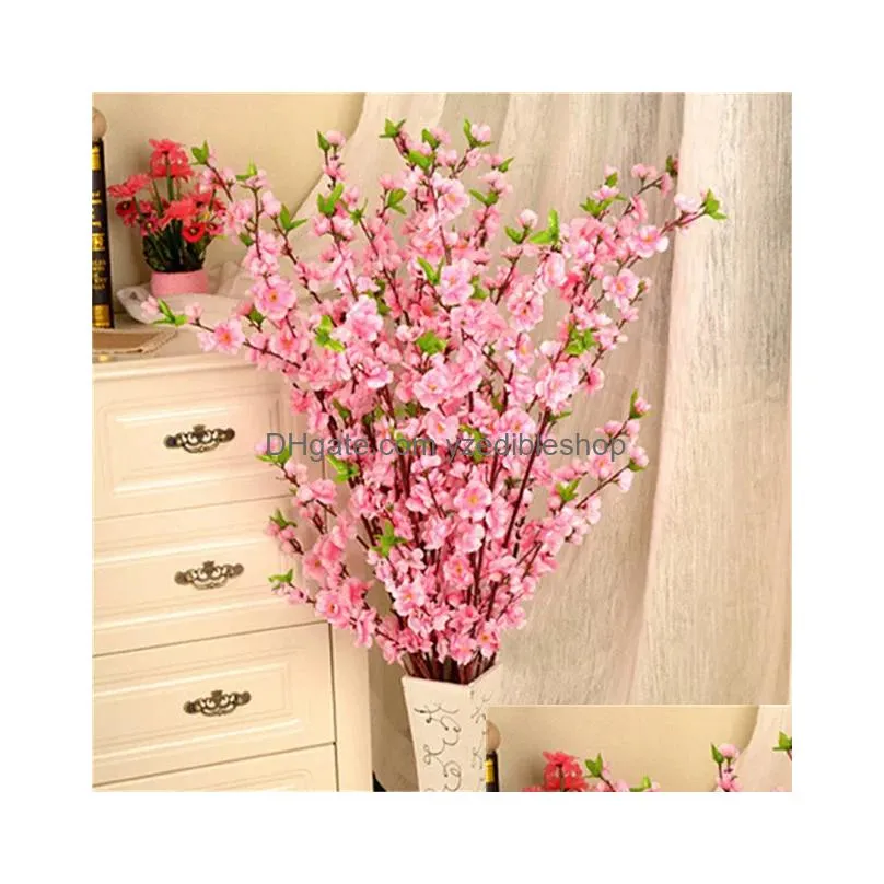 20pcs 65cm artificial flowers peach blossom simulation flower for wedding decoration fake flowers home decor1102796