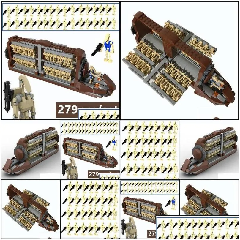 blocks buildmoc space series battle transport battleship droid platoon attack craft moc20352 building blocks bricks kids toys birthd