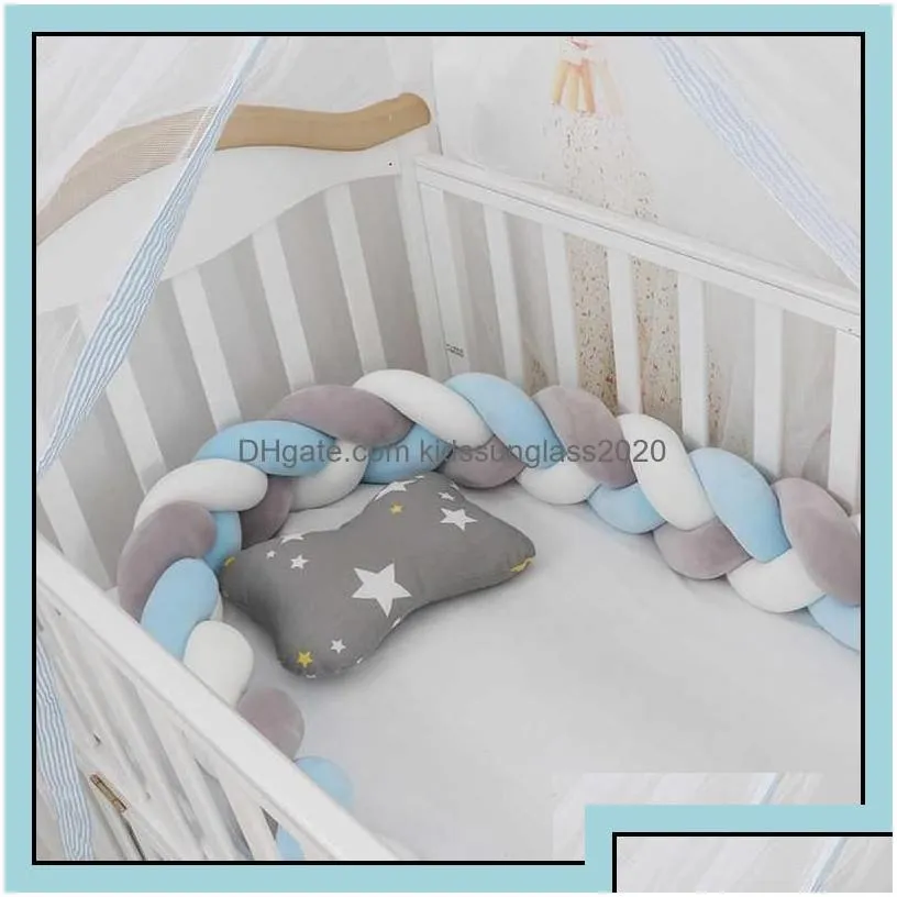 bed rails baby bumper bed braided crib bumpers for boys girls infant protector cot tour de lit bebe tresse room decor q0828 drop del