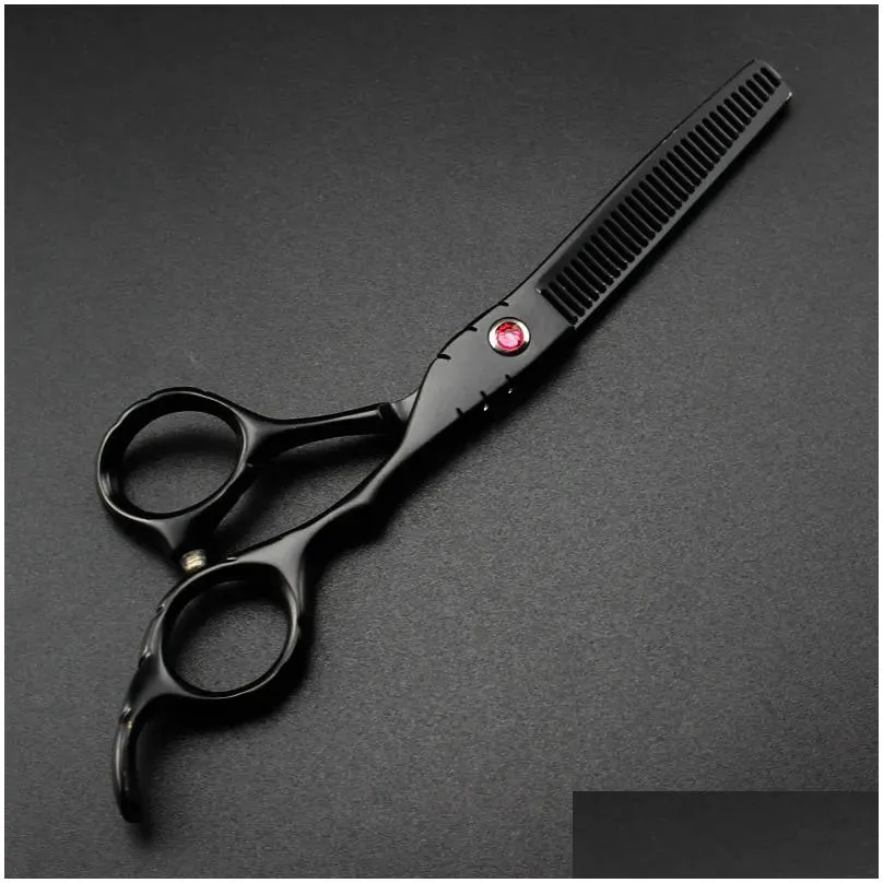 Scissors & Shears Professional Japan 440C 5.5 6 Red Gem Black Cut Hair Scissors Cutting Barber Haircut Thinning Shears Hairdressing 22 Dh81X