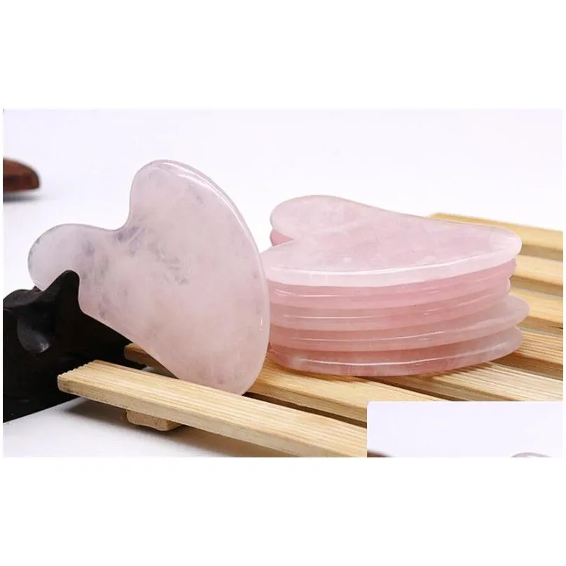 rose quartz jade guasha board natural stone scraper chinese gua sha tools for face neck back body acupuncture pressure therapy xb1