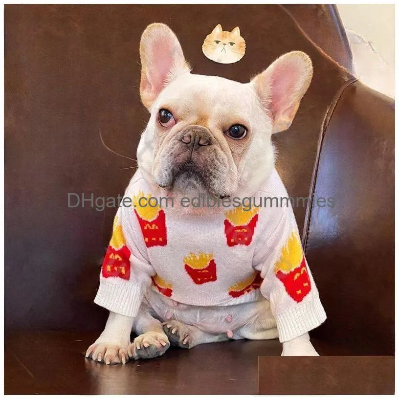 dog knitting sweater casual luxury classic double presbyopia knitting designer thicken warm hoodies coats puppy