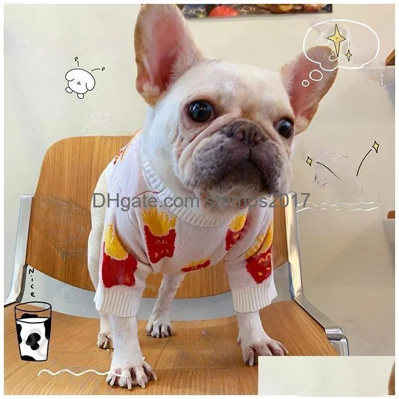 dog knitting sweater casual luxury classic double presbyopia knitting designer thicken warm hoodies coats puppy