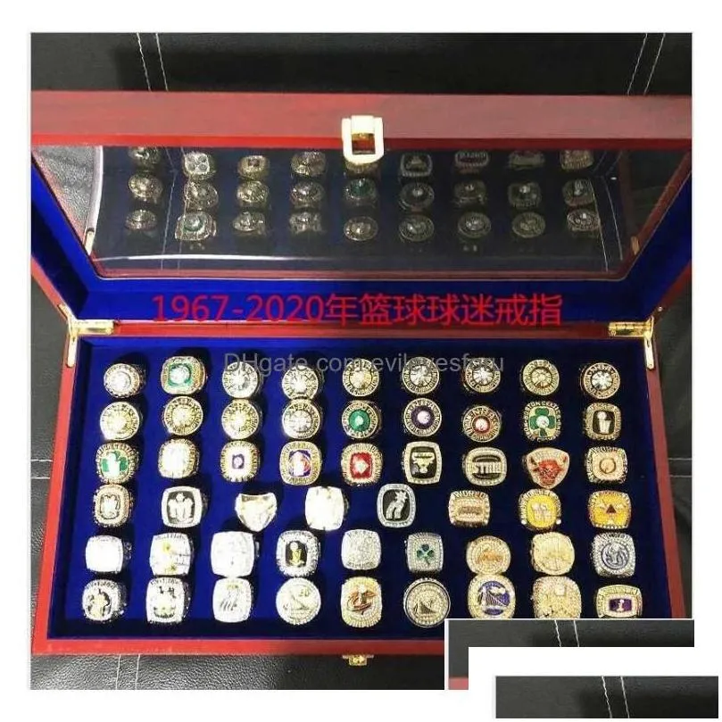 solitaire ring 55pcs 1967 to 2023 basketball team champions championship set with wooden box souvenir men women boy fan brithday gif