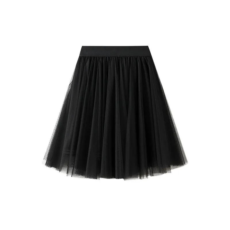 half skirt spring summer 2023 womens high waist pommel skirt thin short a-line gauze skirt short a013