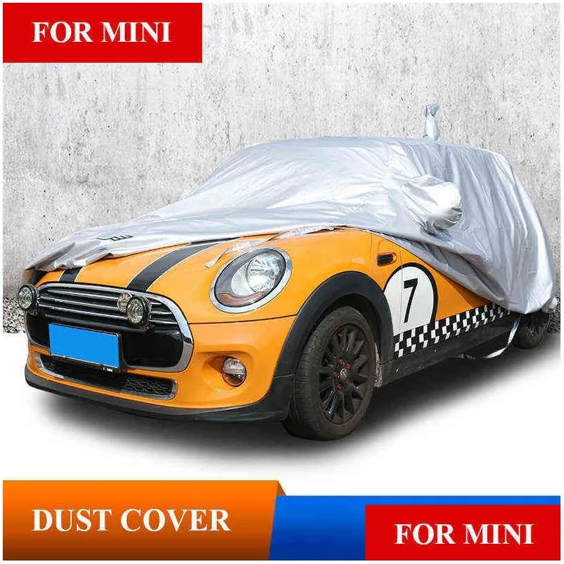 1pcs waterproof car covers sun protection cover car styling for bmw mini one cooper f54 f55 f56 f60 r55 r56 r60 r61 dust cover h220425