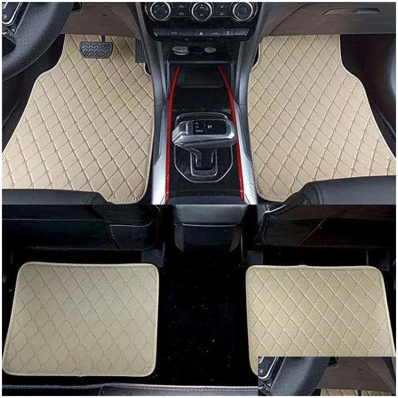 Floor Mats & Carpets Wlmwl General Leather Car Mat For Peugeot All Model 4008 Rcz 308 508 301 3008 206 307 207 2008 408 5008 607 Acces Dh7Xl