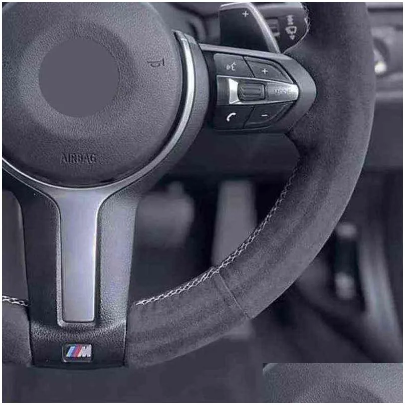 Steering Wheel Covers Black Suede Car Steering Wheel Er For M Sport F30 F31 F34 F10 F11 F07 X1 X2 X3 F25 F32 F33 F36 F48 F39 Accessori Dhucs