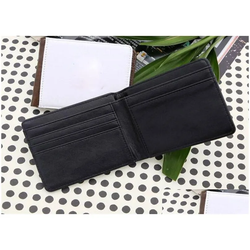 sublimation blank pu double side foldable men clutch wallet printing thermal transfer printing blank purse