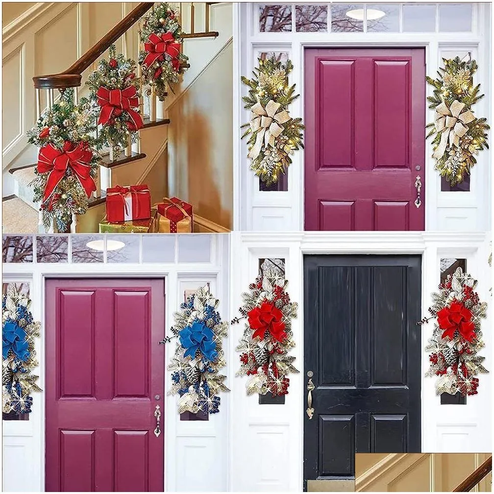 christmas decorations christmas wreath christmas front door window stairs wreaths 16 inches stairway g trim christmas holiday decoration