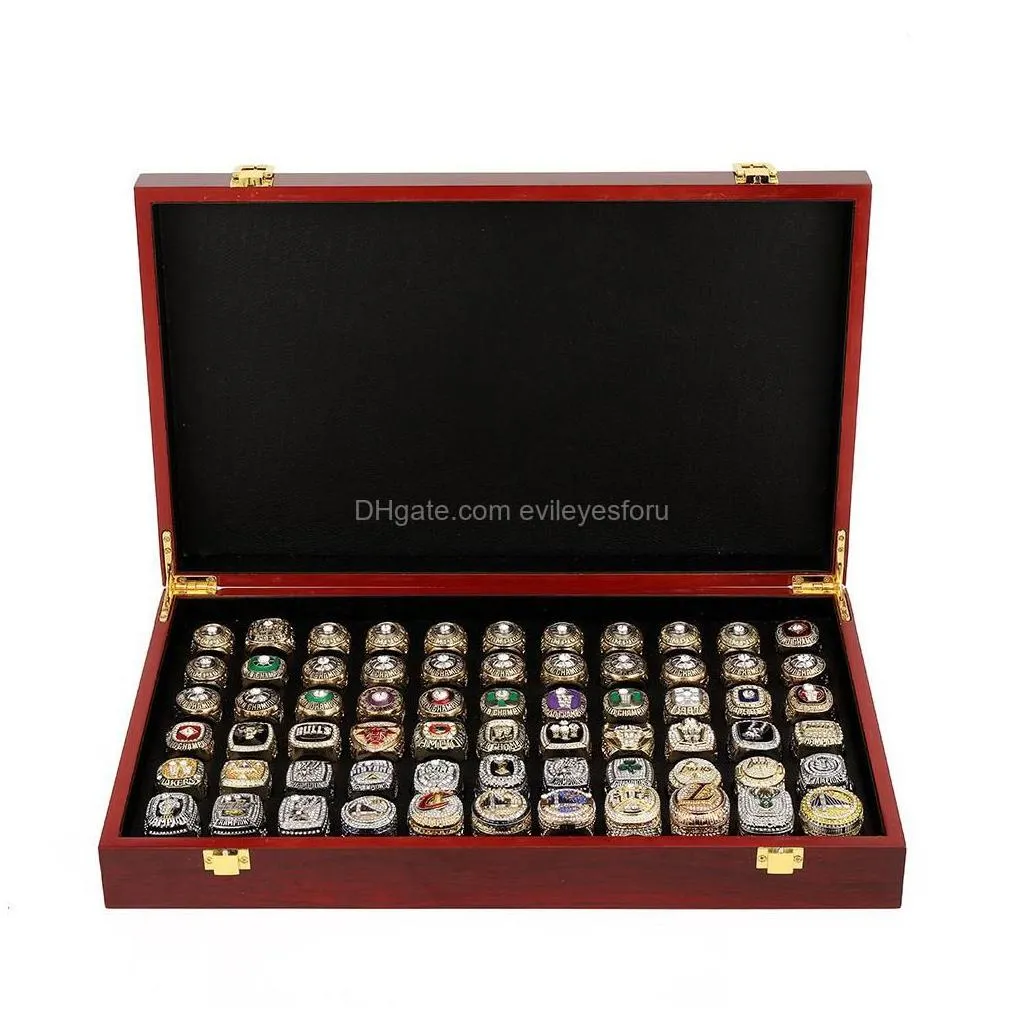 solitaire ring 55pcs 1967 to 2023 basketball team champions championship set with wooden box souvenir men women boy fan brithday gif