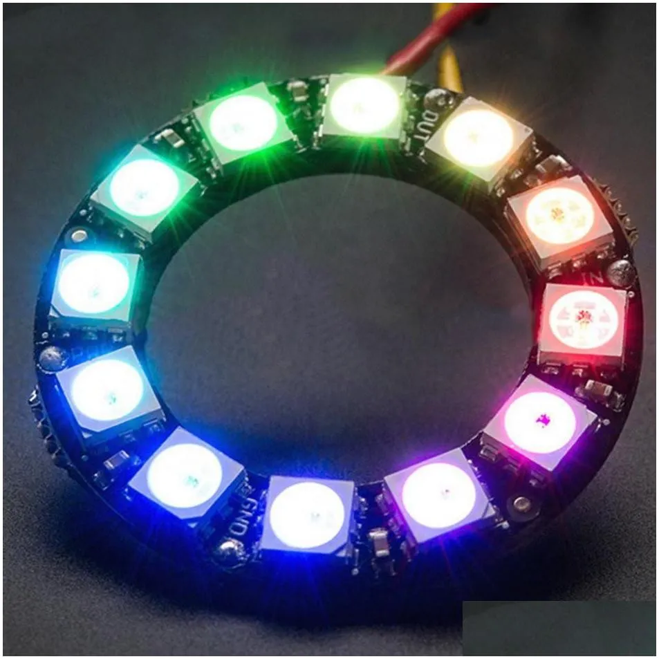 5050 12-bit rgb led ring ws2812 round decoration bulb perfect for arduino 15