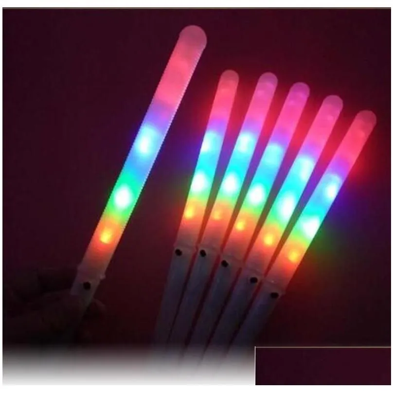  gadget 28x1.75cm colorful led light stick flash glow cotton candy stick flashing cone for vocal concerts night parties dhs
