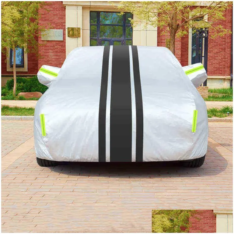 Car Covers Car Er Waterproof Body Ers Outer Dust Ered Oxford Cloth Sunsn Rainproof Heat Insation For Ford Mustang Drop Delivery Automo Dhjm2