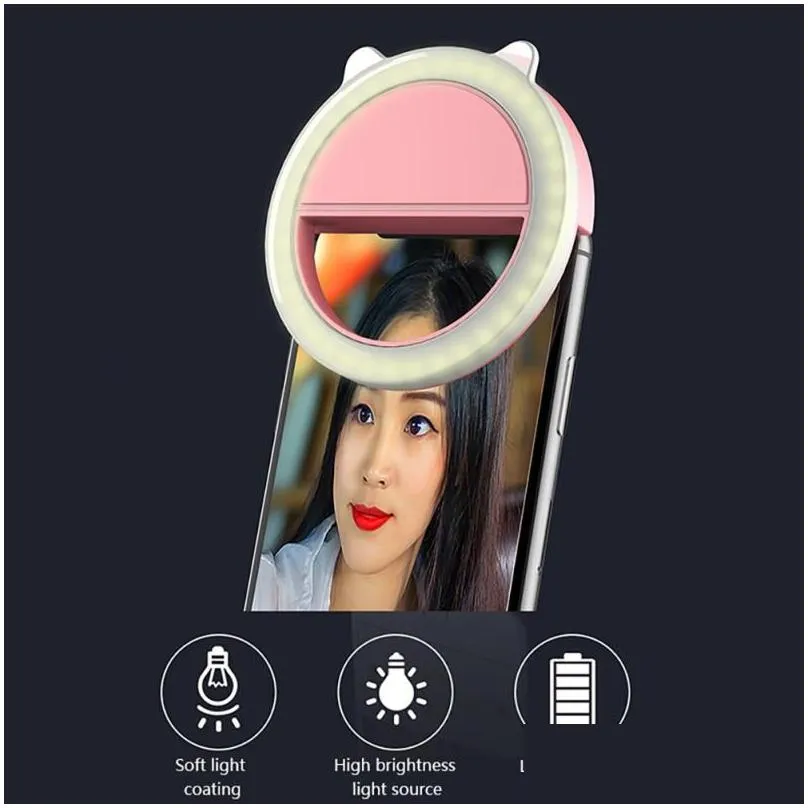 mobile phone selfie led ring flash lens beauty fill light lamp portable clip for camera cell phone smartphone