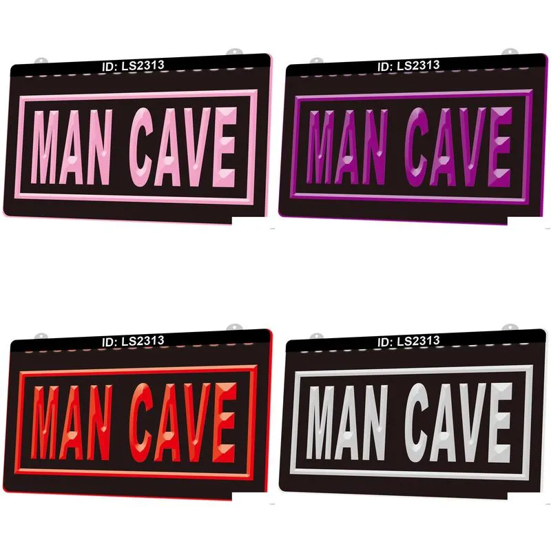 ls2313 man cave 3d engraving led light sign wholesale retail