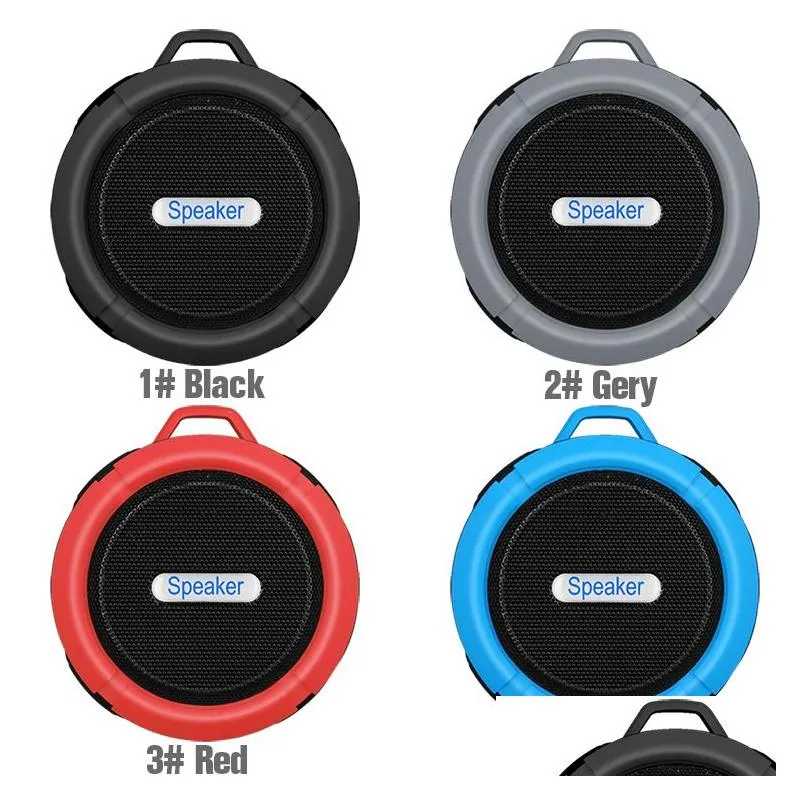 c6 wireless speakers bluetooth 3.0 waterproof shower speaker hands mic voice box with 5w strong driver with mic and removable suction cup in retail