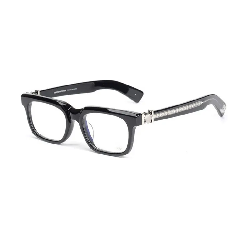 Unisex Designer Glasses Fashion Crosses Panel Frame Retro Myopia Frame with Mirror Literary Trendy Optical Glasses