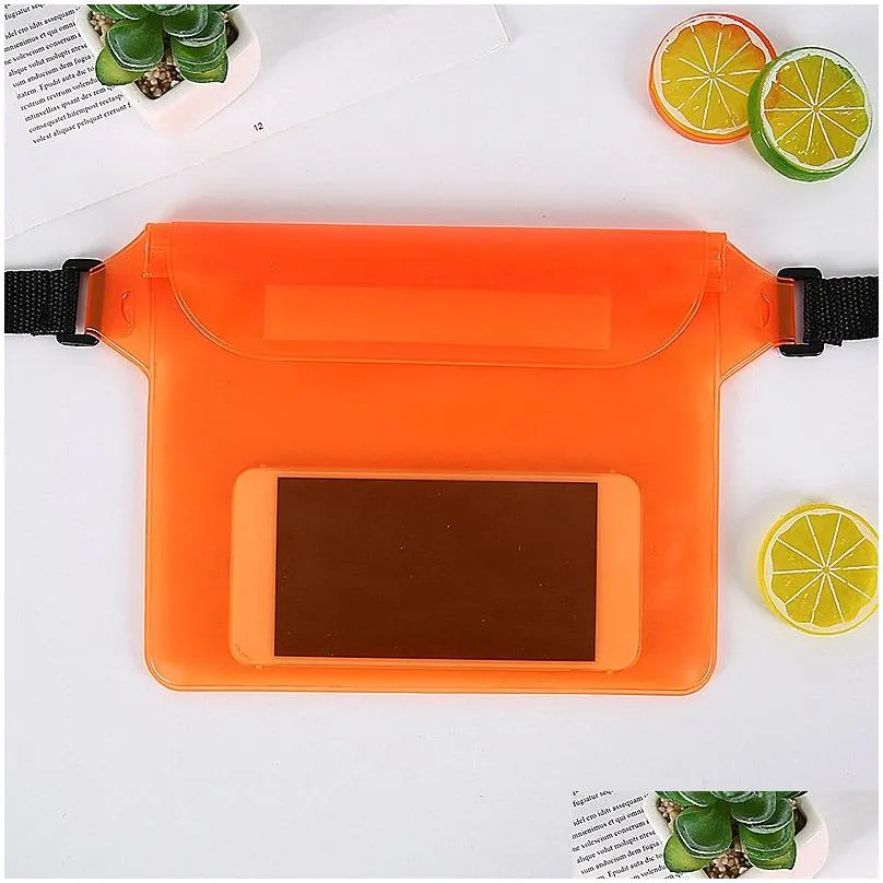 the three-layer sealed storage bag pvc waterproof waist bag outdoor beach mobile phone waterproof bag