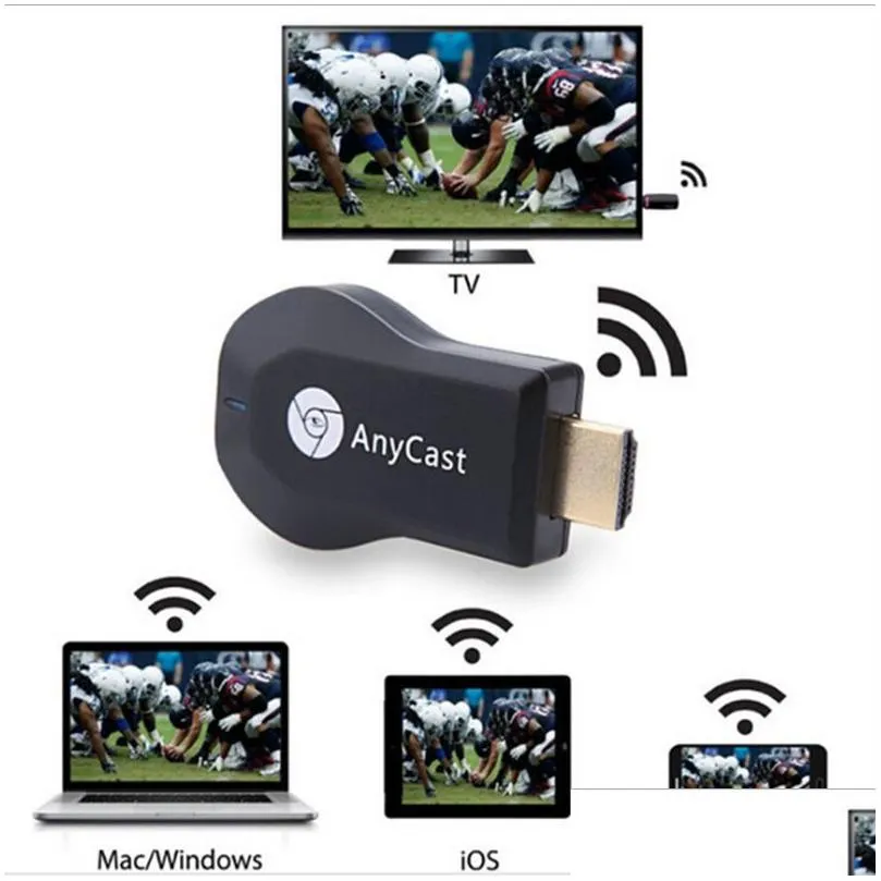 anycast m4 plus wifi display dongle receiver 1080p hd-out tv dlna airplay miracast universal for ios  android