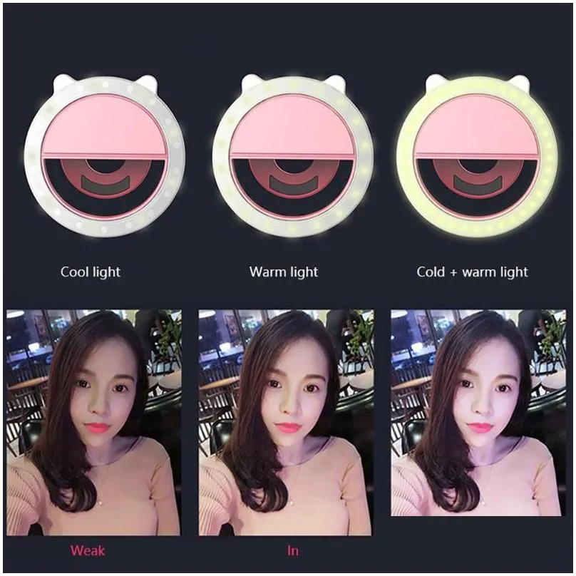 mobile phone selfie led ring flash lens beauty fill light lamp portable clip for camera cell phone smartphone