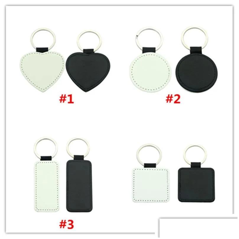 sublimation pu leather keychain key chain blank for diy print your pictures customized heat transfer consumables 2020