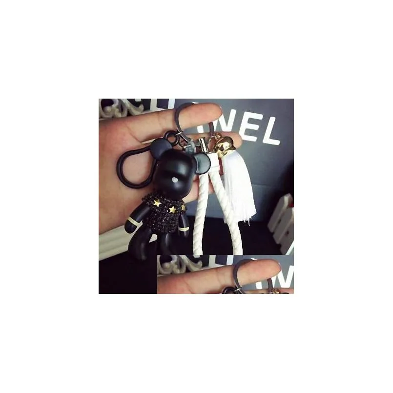 fashion accessories cartoon gy bear keychain cute bag charm holder resin key chain fo k004 black