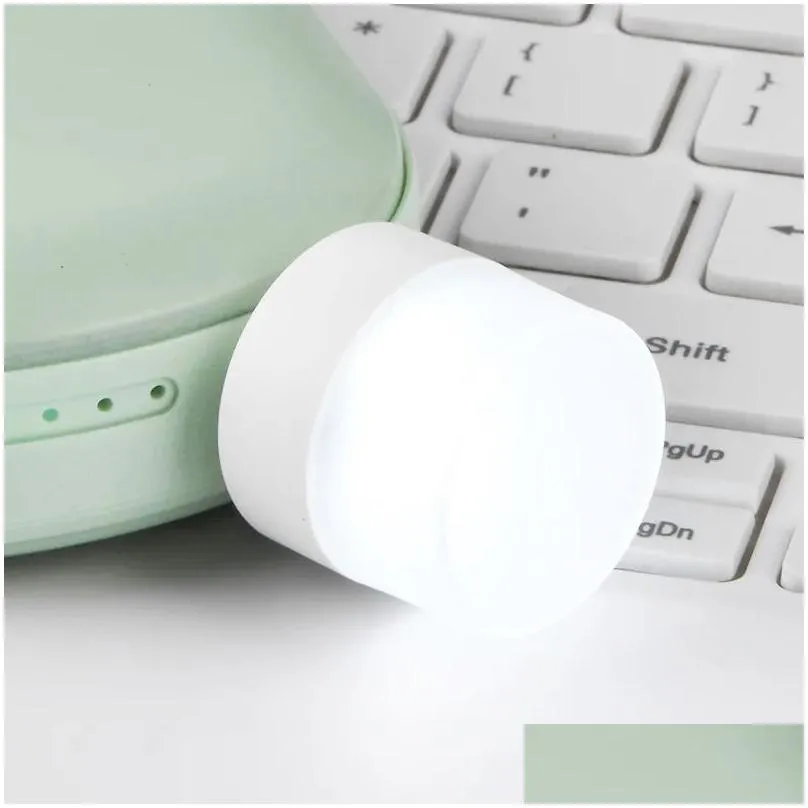 usb night light lamp portable usb small book led round lamps eye protection reading lights home lighting bedroom computer