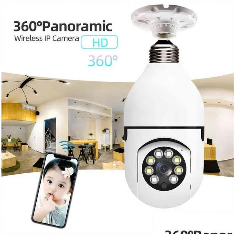 ycc365 plus security wifi camera rotate auto tracking panoramic light bulb wireless surveillance color night vision remote view