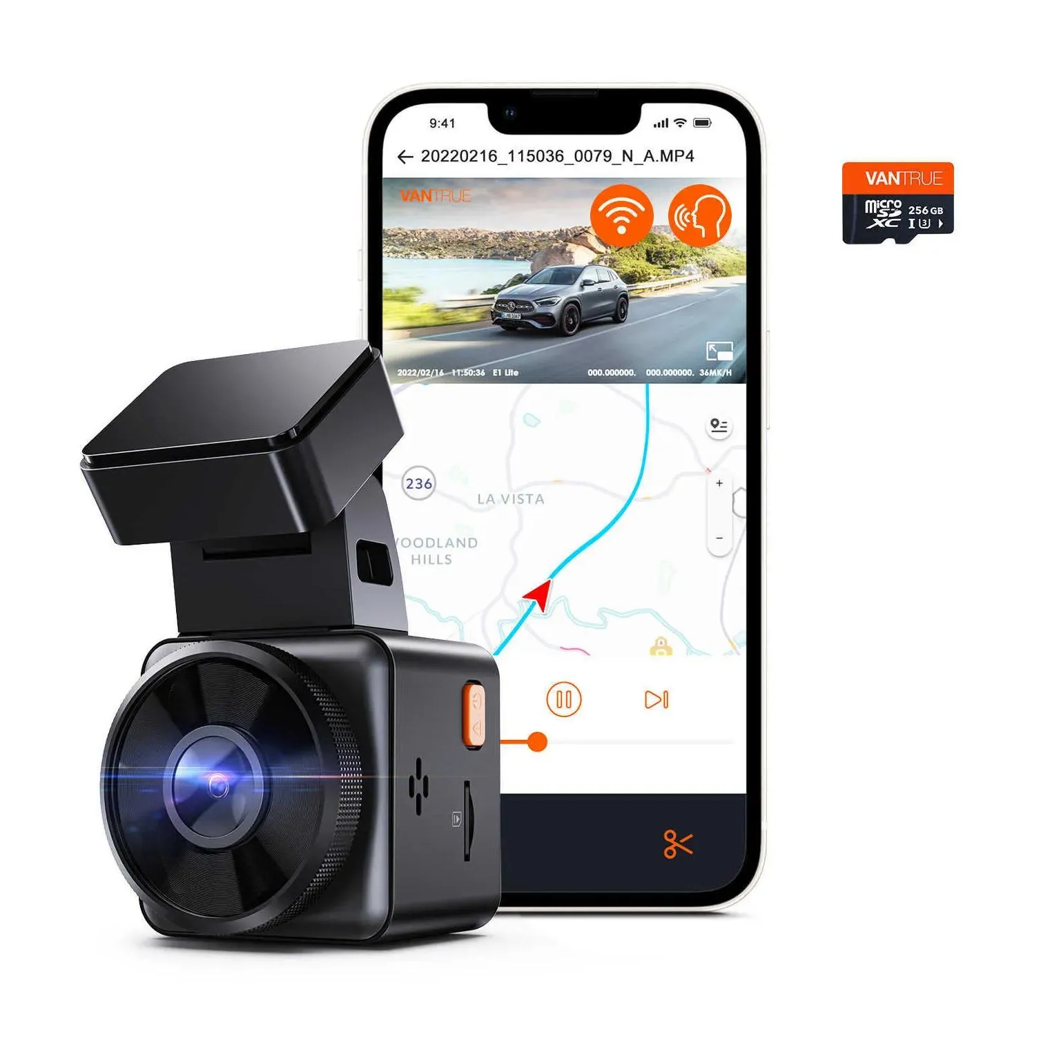 Car Dvrs Dvrs Vantrue E1 Lite Dashcam 1080P Mini Car Dvr With Gps App Voice Control 24Hours Parking Mode Video Record Drop Delivery Au Dhpxm