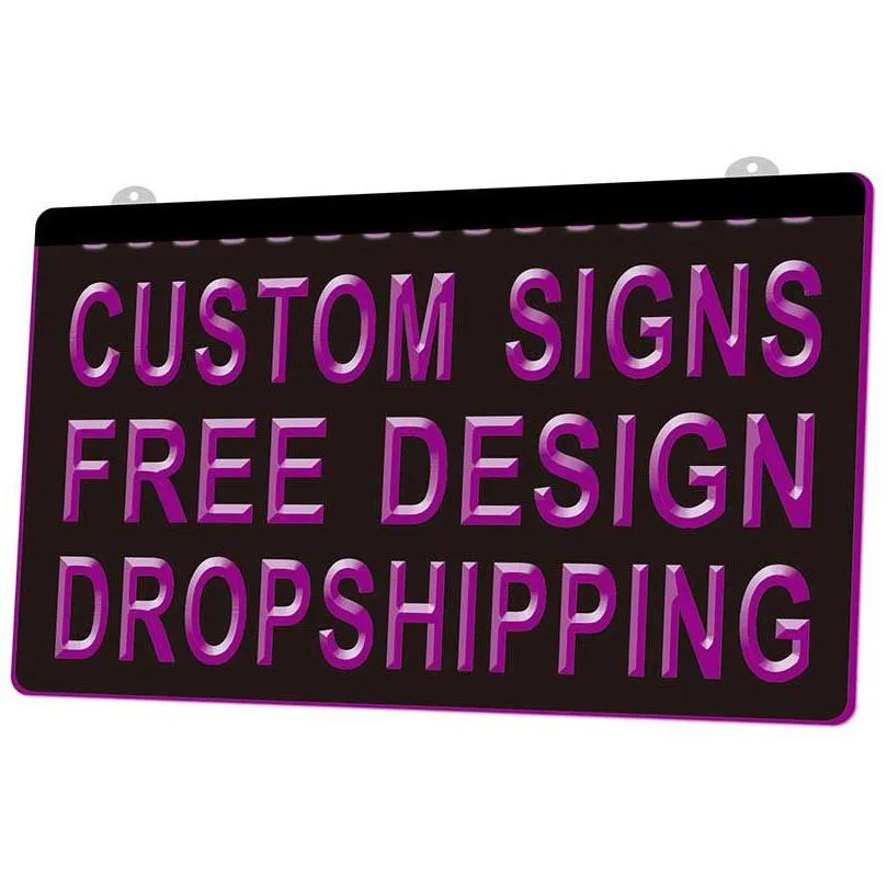 ls0001 design your own custom light sign hang home shop decor