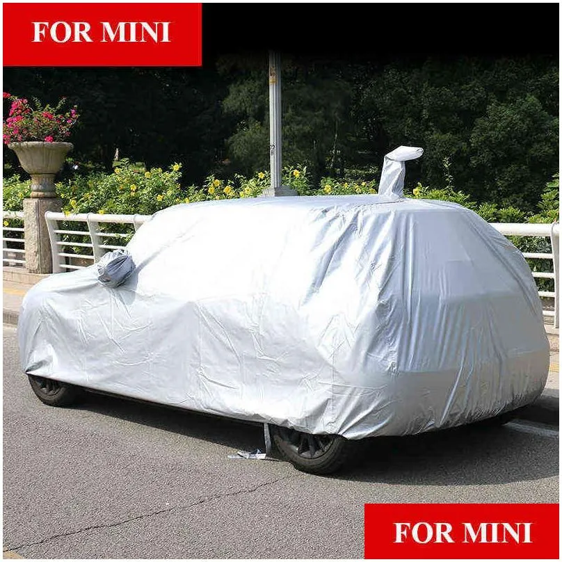 1pcs waterproof car covers sun protection cover car styling for bmw mini one cooper f54 f55 f56 f60 r55 r56 r60 r61 dust cover h220425