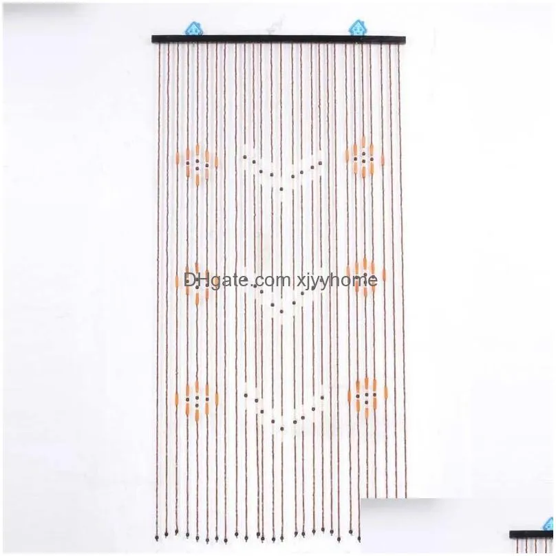 Curtain & Drapes Curtain Drapes 90X175Cm Wooden Bead 27 Line Handmade Blinds Sn String Curtains Valance Divider For Porch Room Windowc Dh0Up