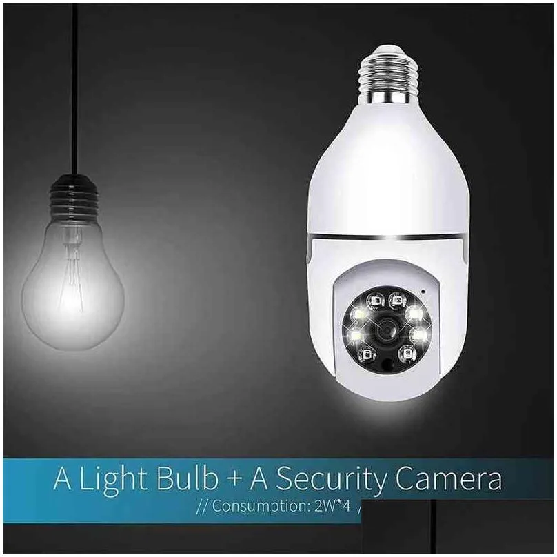 ycc365 plus security wifi camera rotate auto tracking panoramic light bulb wireless surveillance color night vision remote view