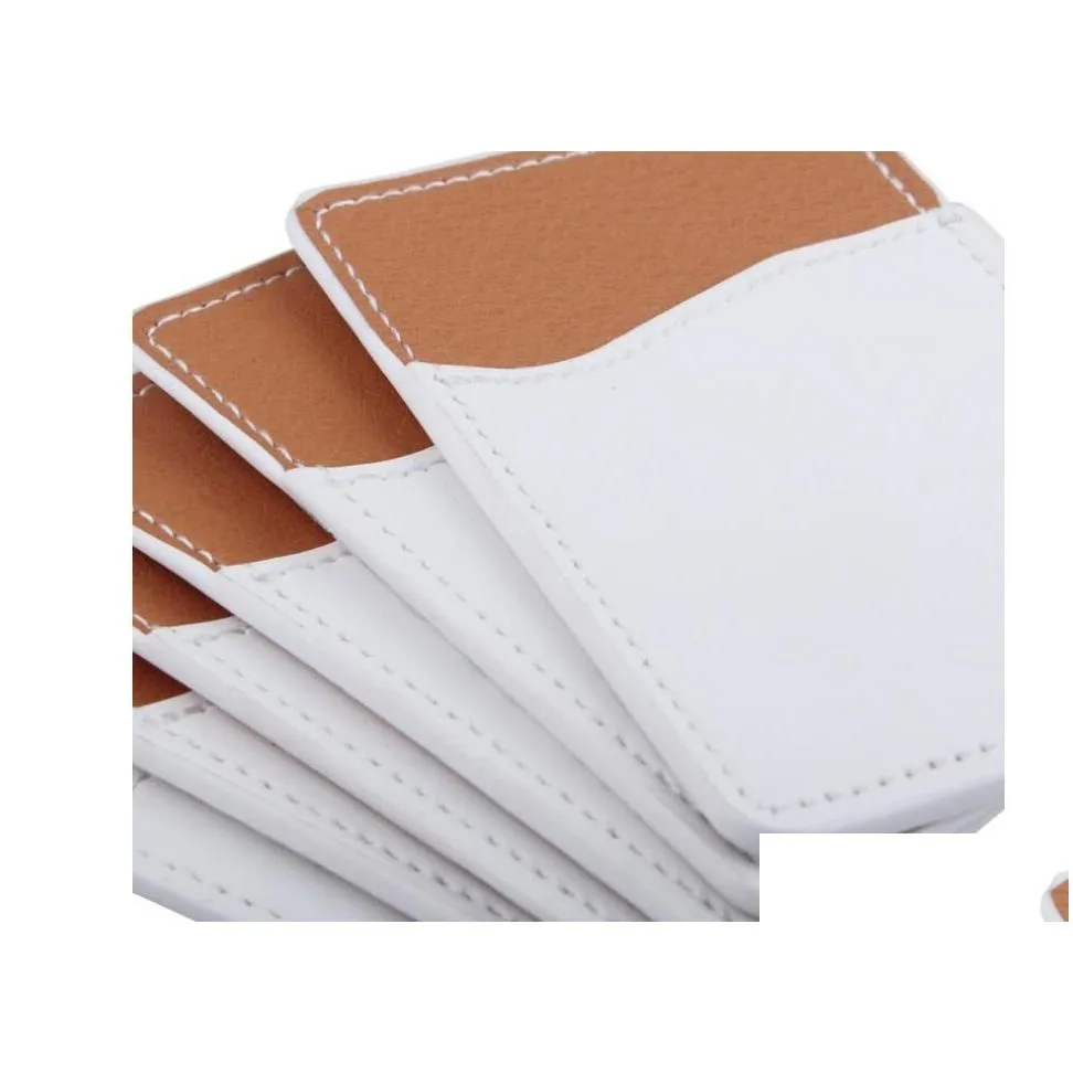 10pcs cell phone cases sublimation diy white blank pu card holder mobile wallet heat transfer for universal