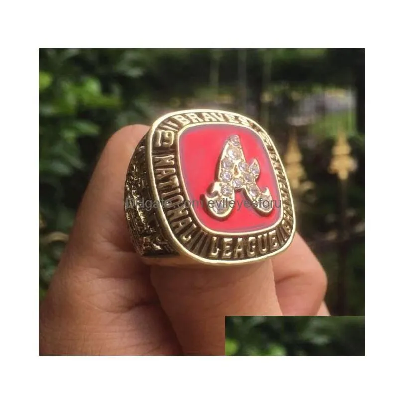 cluster rings 1991 braves world baseball team championship ring with wooden display box souvenir men fan gift 2023 wholesale drop de