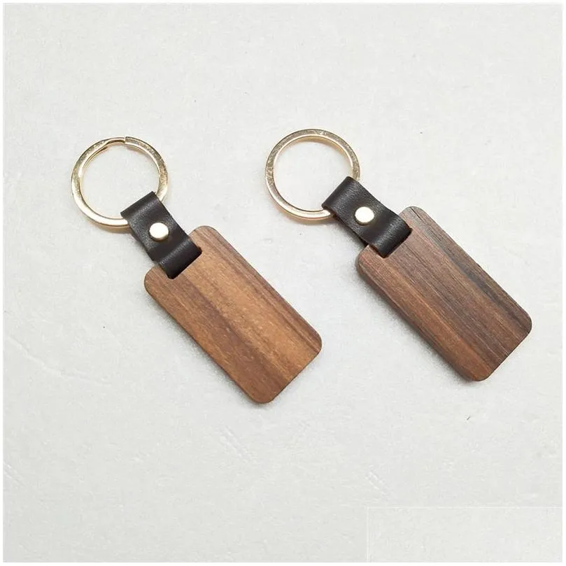 multiple styles metal keyring keychains blank wood laser engraving custom leather key chain wooden keychain for mobile phone b171