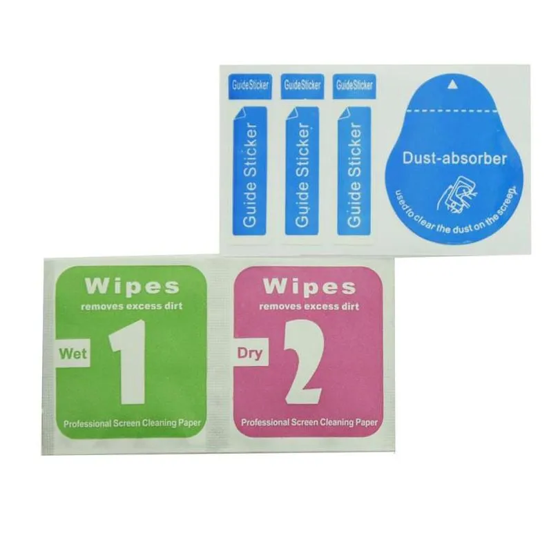 wholesale cleaning tools wet dry 2 in 1 wipe dust-absorber guide sticker for tempered glass screen protector 1000sets