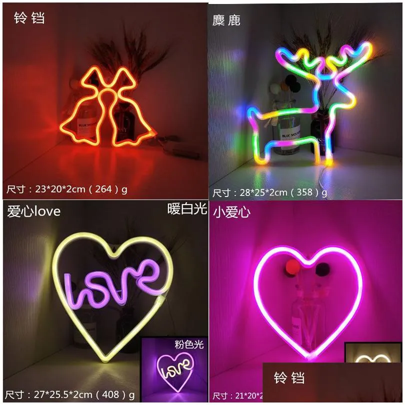 multi styles neon light signs wall decor led lamp rainbow battery or usb operated table night lights for girls children baby room