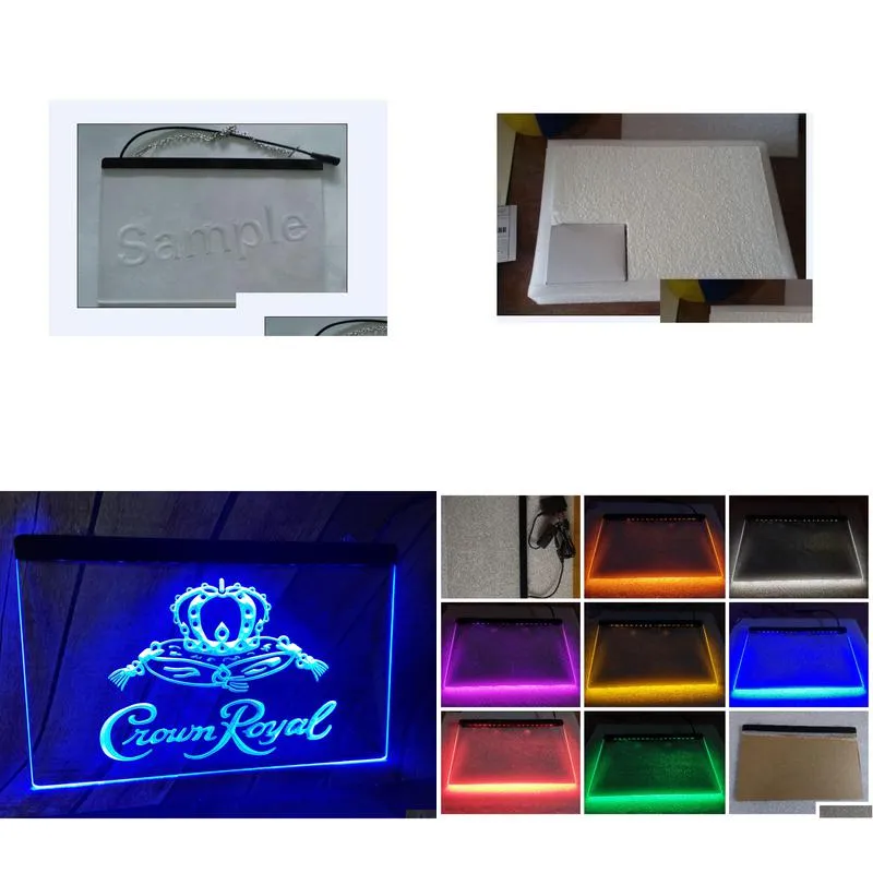 crown royal derby whiskey nr beer bar pub club 3d signs led neon light sign