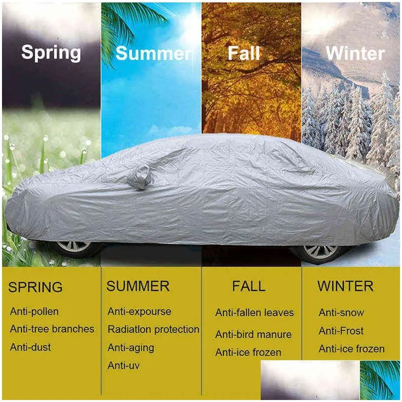 kayme full car covers dustproof outdoor indoor uv snow resistant sun protection polyester cover universal for bmw h220425