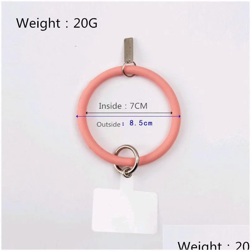 universal hanging ring rope mobile phone case silicone bracelet circular