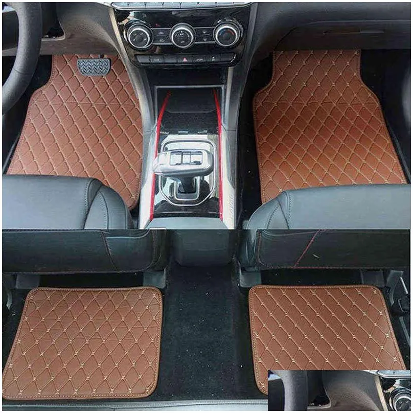 Floor Mats & Carpets Wlmwl General Leather Car Mat For Peugeot All Model 4008 Rcz 308 508 301 3008 206 307 207 2008 408 5008 607 Acces Dh7Xl